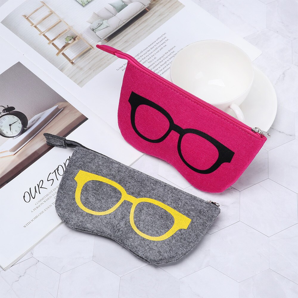 1pc unisex filt briller taske solbriller taske boks portatives blød lynlås soleil lunettes de soleil beskytter solbriller pose