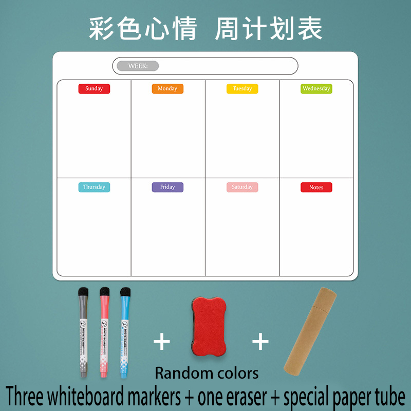 Magnetic Dry Erase Calendar Whiteboard Fridge Magnet Daily Message Stickers For Organizer Schedule Planner To Do List Notepad: Weekly schedule E