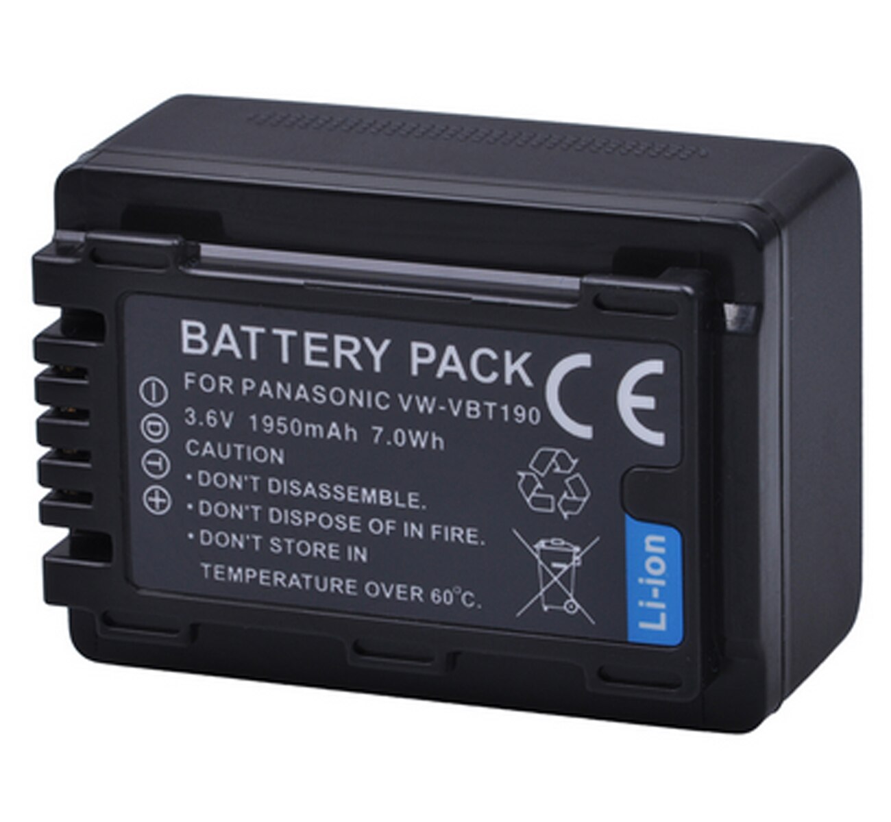 Paquete de baterías para Panasonic HC-V510, HC-V520, HC-V530, HC-V550, HC-V550K, HC-V550CT, HC-V550M, HC-V550MK videocámara Full HD