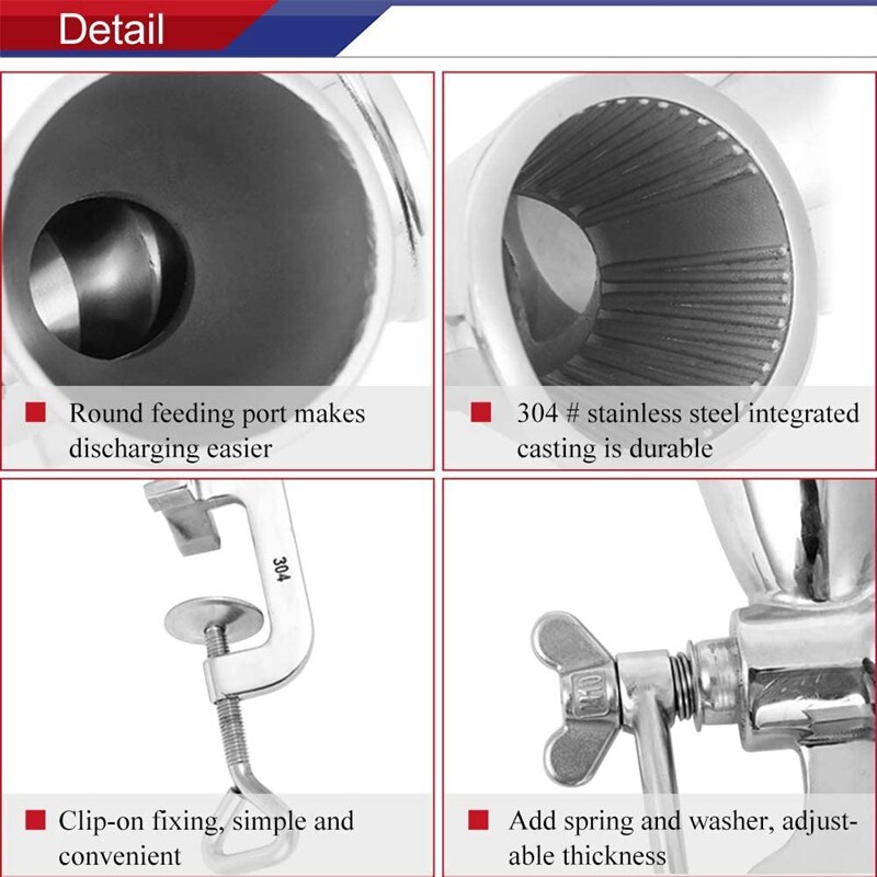 Manivela de picadora Manual de grano, molino de grano de acero inoxidable, afilador de cocina para el hogar, herramienta para café, maíz, arroz de soja