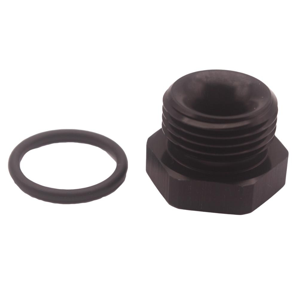 EEN-10 (AN10) ORB Hex Hoofd Poort Plug met O ring Baas Met 1/8 "NPT Poort Zwart