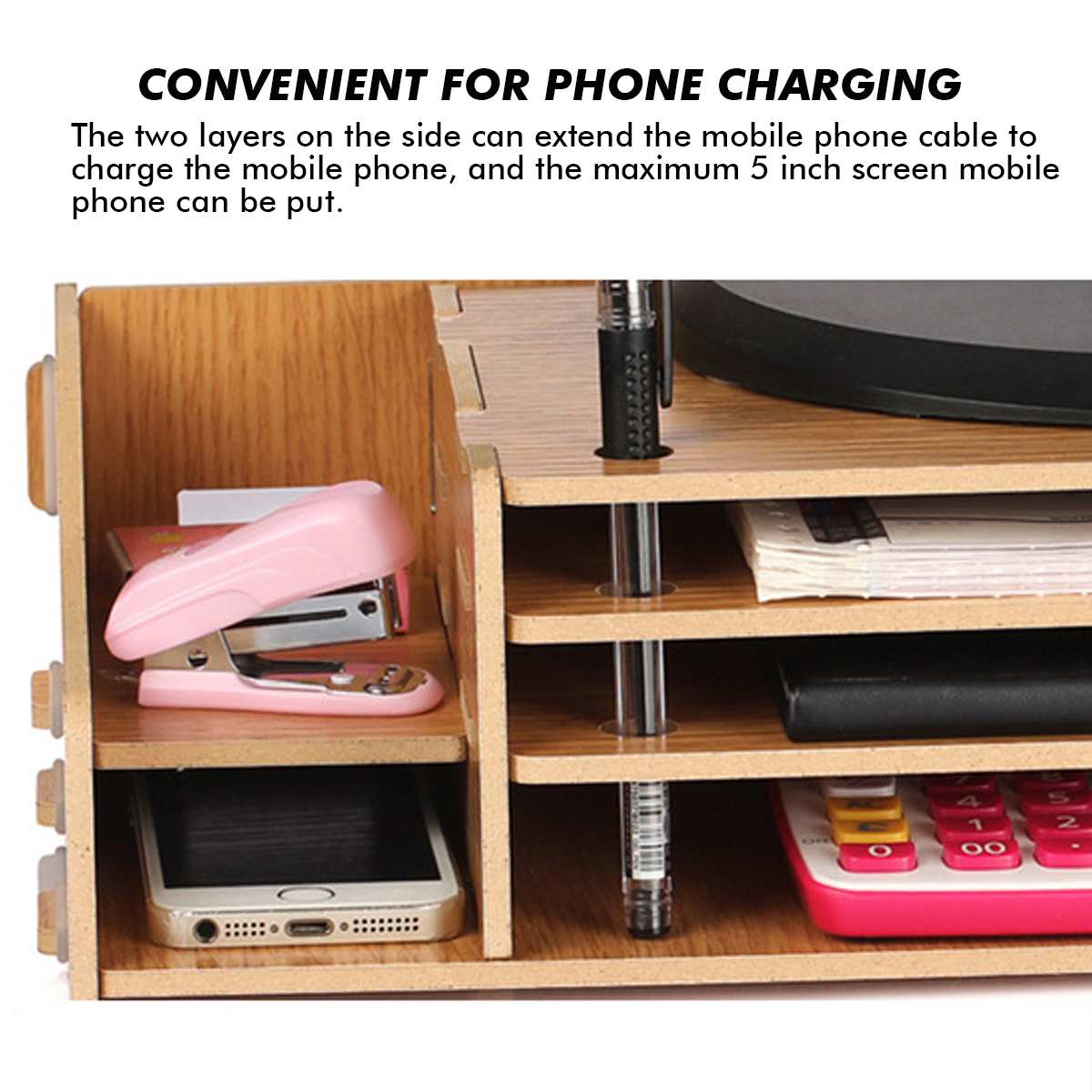 DIY 3 Layers Monitor Stand Riser Wood Computer Support Universal Desktop Holder Bracket Organizer for PC Laptop Home Office