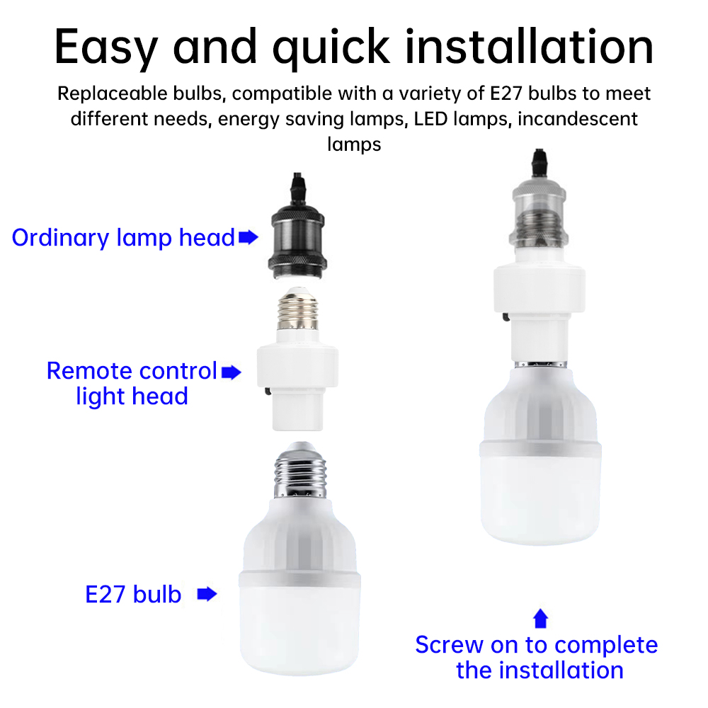 Wireless Remote Control E27 Lamp Holder AC85~265V 100W Lamp Socket With 5-60min Timing Remote Controllor For Living Room Bedroom