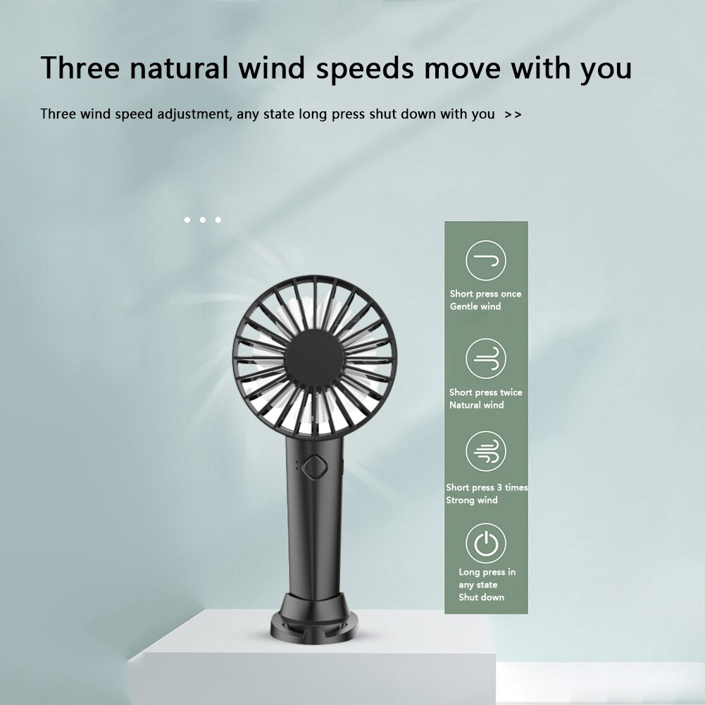 Mini Draagbare Handheld Fan Usb Oplaadbare 3 Speed Fan Thuis Desktop Luchtkoeler Zomer Outdoor Reizen Radiator Elektrische Ventilator