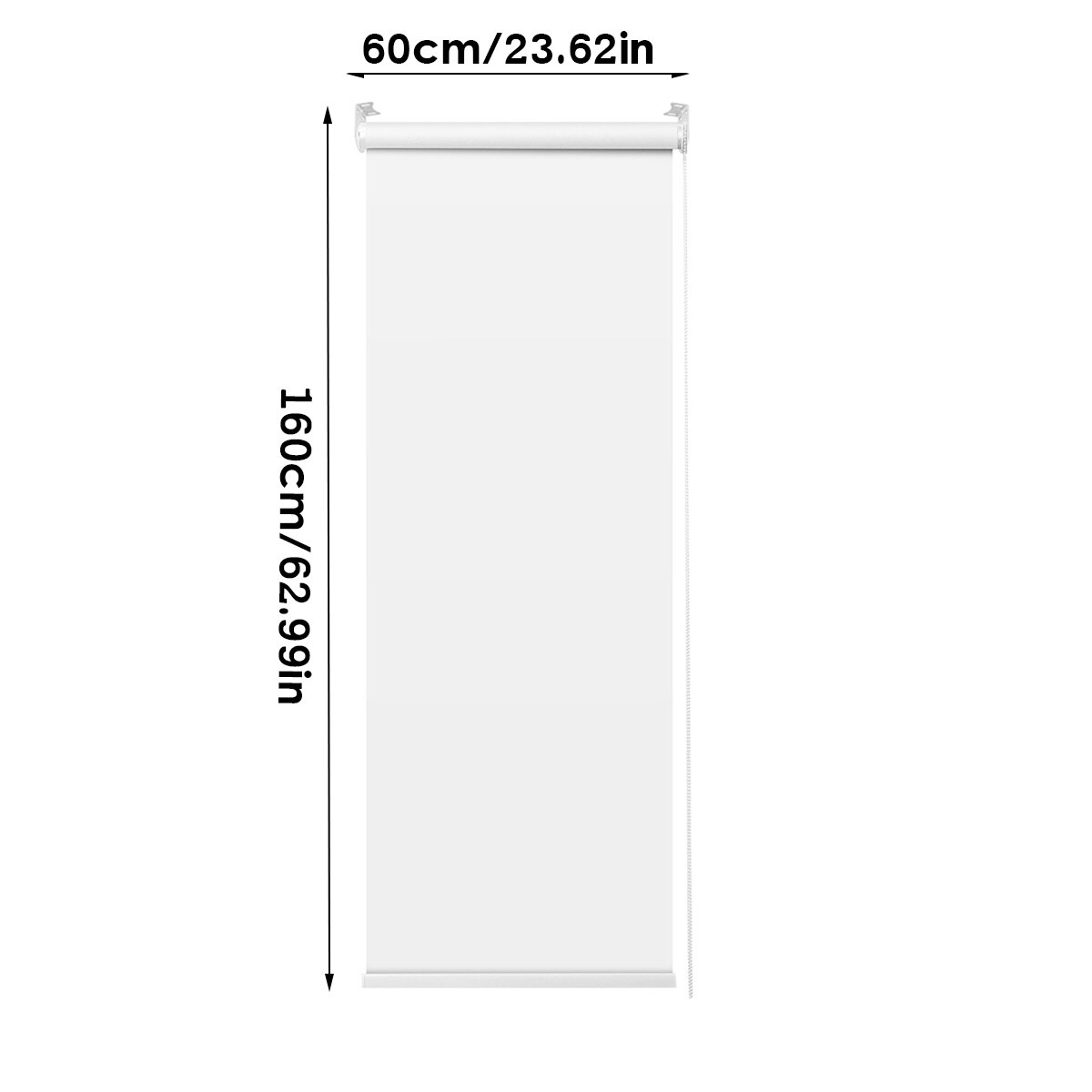 Blackout Window Roller Full Shades Blind Office Home Privacy Curtain Blackout Roller Shade Manual Pull Beads Curtains Grey/White: White 60x160cm