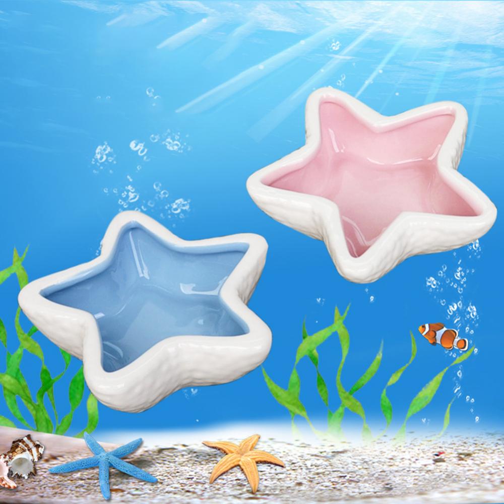 Pet Hedgehog Hamster Ceramic Starfish Food Bowl Dish Drinking Storage Container