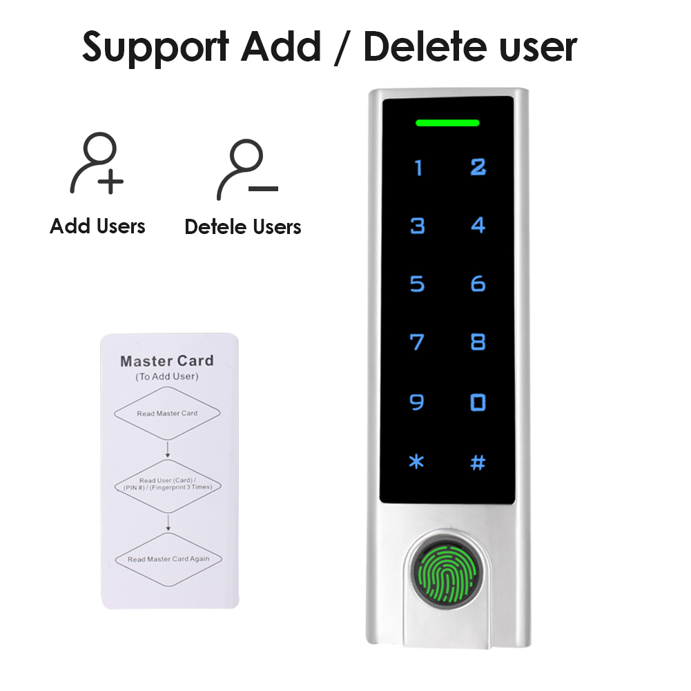 Wifi Remote Fingerprint Access Control Kit Rfid Reader 1000 User Tuya APP 125khz Card Keypad Door Password Access Control System