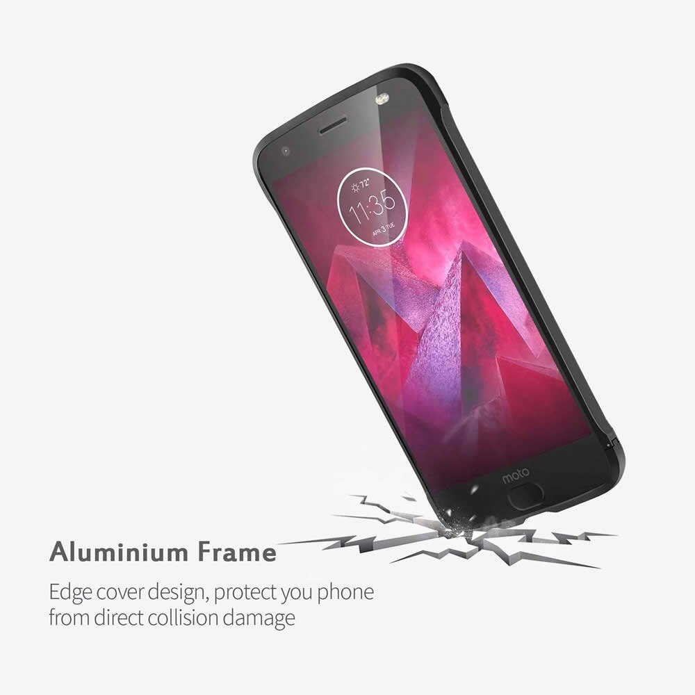 Aluminium legierung Stoßstange fallen für Motorola Moto Z2 Spielen Z2 Kraft Kompatibel Moto Mods Metall Rügestochen Rahmen abdeckung Stoßfest schutz