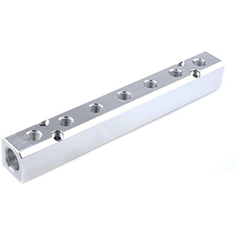 Colector neumático de aleación de aluminio, bloque de distribución de aire, G1/2, puerto de suministro, 1 paquete: 7 holes