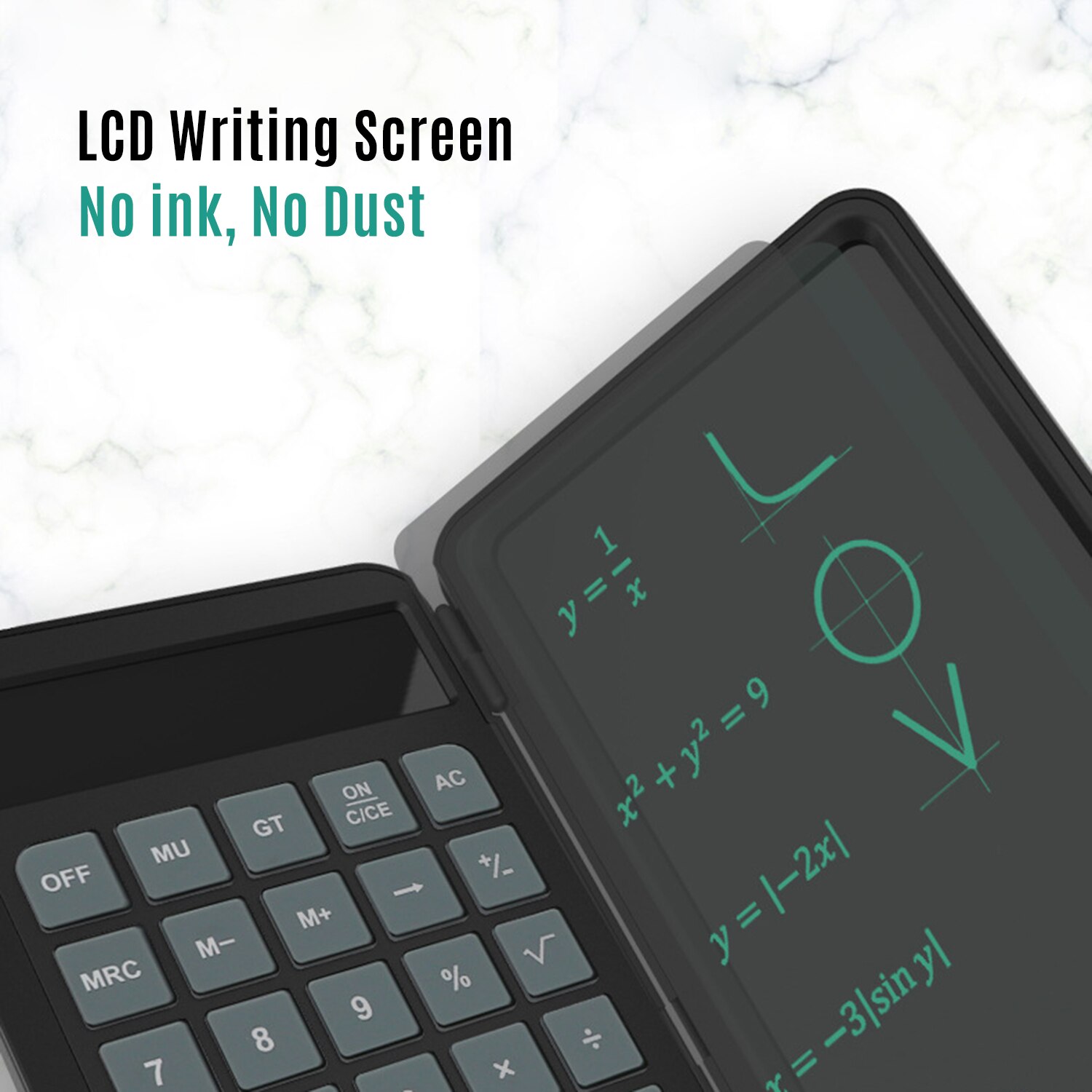 Aibecy Portable Calculator & LCD Writing Tablet Digital Drawing Pad 12 Digits Display with Stylus Pen Erase Button Lock Function