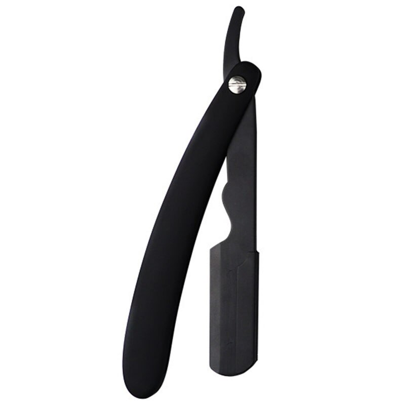 Maquinilla de afeitar recta plegable para hombre, barba Manual de acero inoxidable: Black