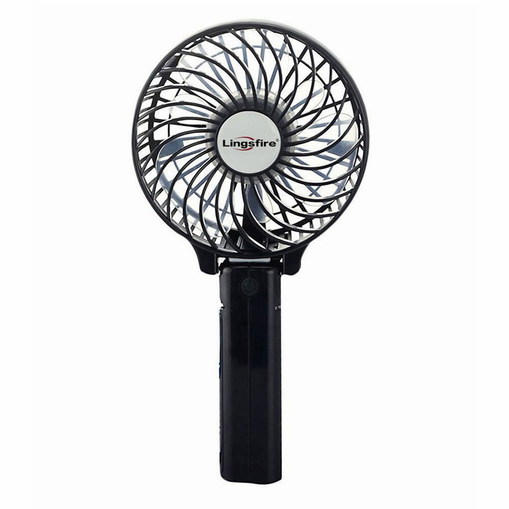 Foldable Handheld Personal Fan Battery Portable Desktop Mini Fan Electric Hand Bar Baby Stroller Fan Rechargeable Battery: Black