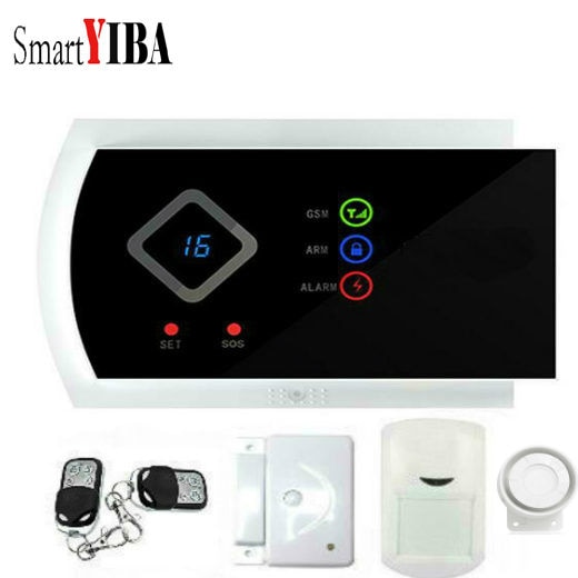 SmartYIBA House Security Alarm System 433Mhz Sensors For GSM SMS Alarm System Smoke Glass Break Motion Alarm Gas Leakage Sensor