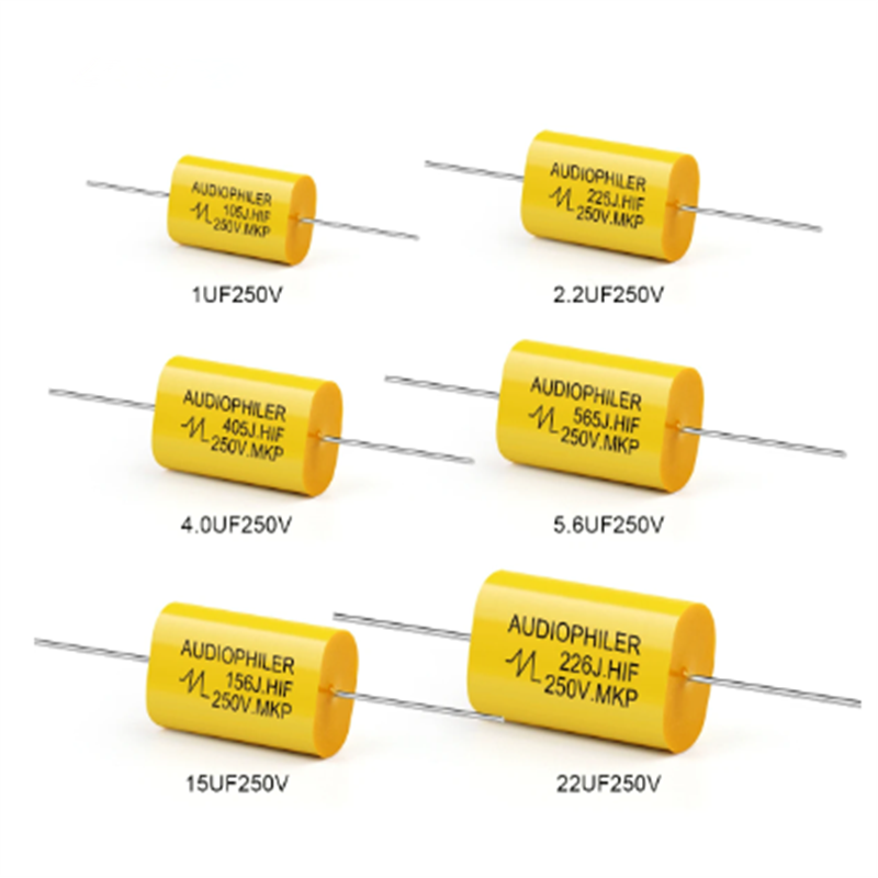 10 pièces MKP condensateur Audio Axial sans électrode de 250V 1UF 1.5 1.8 2.2 2.7 3.3 4.7 5.6 6.8UF 8.2 10 12 15 20 22 33 47UF