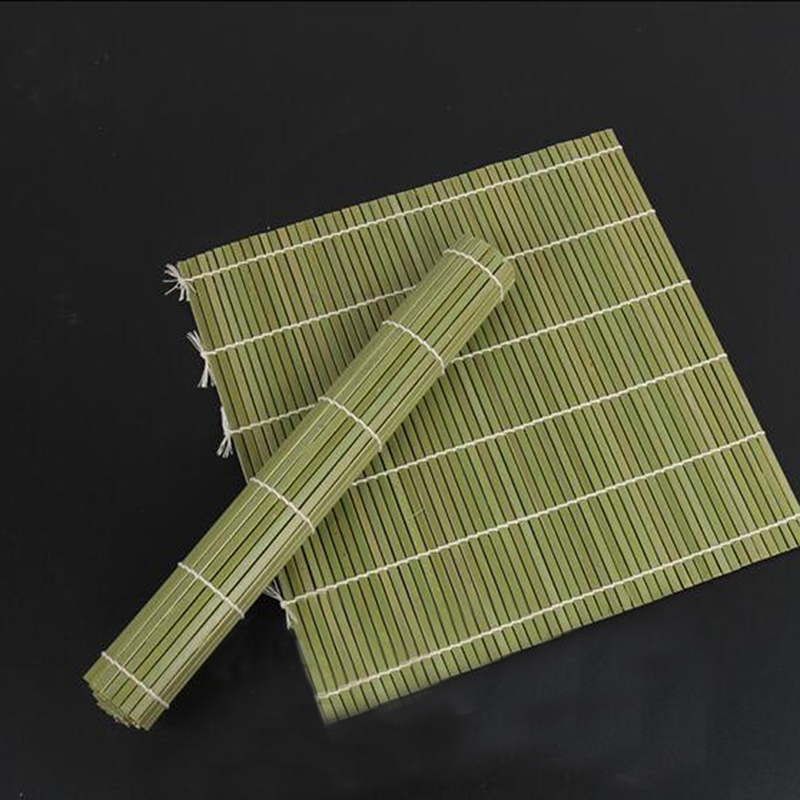 Outils de sushi écologiques rouleau bambou tapis roulants ensemble rouleau Handmake bambou Sushi tapis faisant Kit-vert