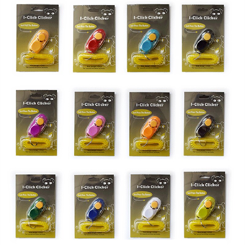 1PC Portable Pet Clicker Whistle Training Guide Wrist Band Delicate Pets Dog Cat Button Trainer Pet Dog Supplies
