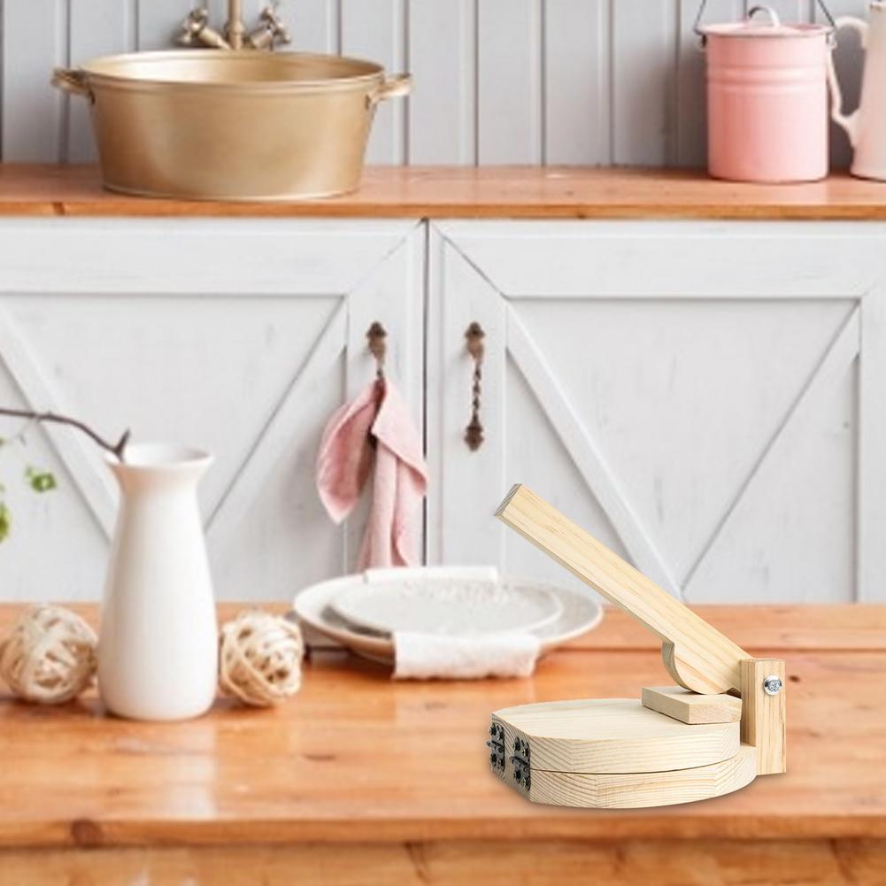 Prensa de madera para tortillas, máquina Chapati para hacer pasteles de maíz Roti, utensilios de cocina para hornear, herramientas para hacer Arepas