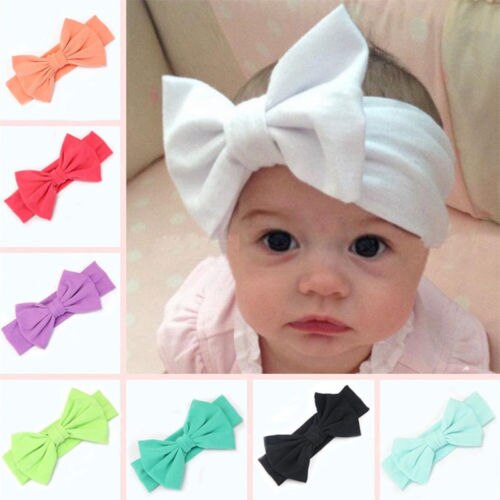 Baby Kleinkind freundlicher Mädchen Bogen Haarband Turban Baumwolle Nette Stirnband Headwear