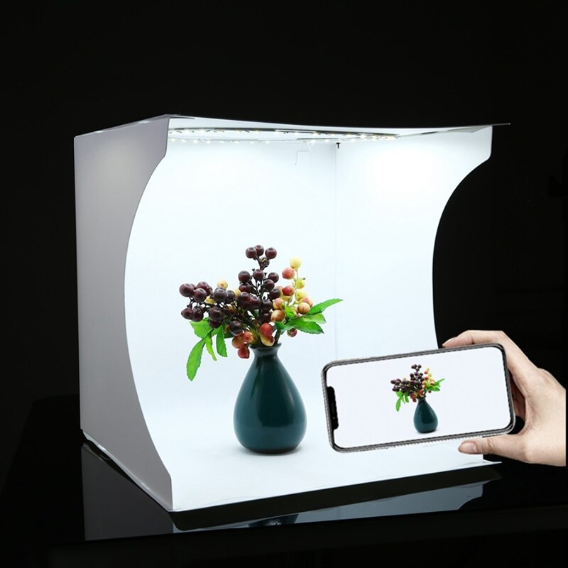 PULUZ 31x31cm Lightbox Mini Foldable Photo Studio Box Photography LED 30cm Lightbox Studio Kit &6 Color Backdrops