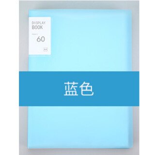 A4 Map 1Pc Candy Kleur Plastic Insert Transparante Data Boek Pp Multi-layer Losbladige Map Student Papier mappen: 60 page Blue