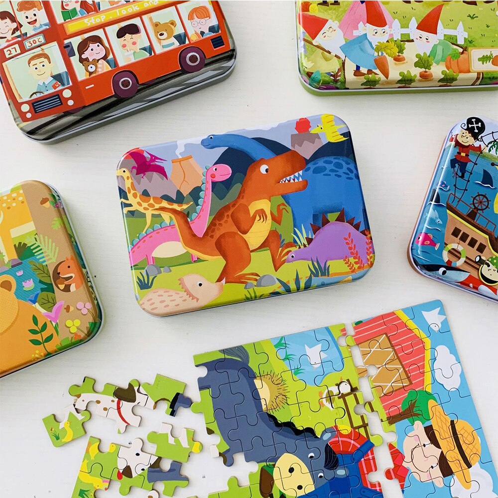 Nuovo 120 Pezzi Puzzle di Legno Per Bambini Puzzle di Legno Del Giocattolo Animale Del Fumetto Puzzle Bambino Primi Giocattoli Educativi di Apprendimento Regalo di Vendita Calda