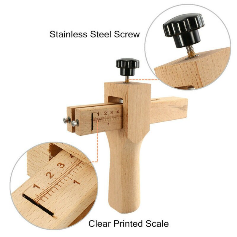 Wood Adjustable Strip and Strap Cutter Craft Tool Leather Hand Cutting Tools