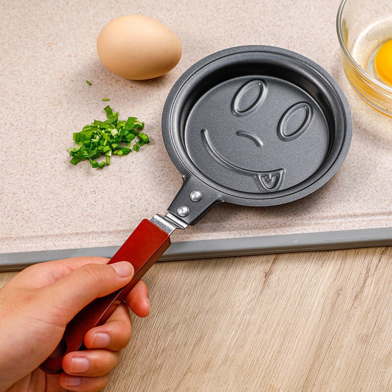 Cute Egg Pancake Maker Stainless Steel Egg Pancake Forms Kitchen Egg Cooker Tool For Kid Frying Egg Mold Pan Love Heart: Smiley