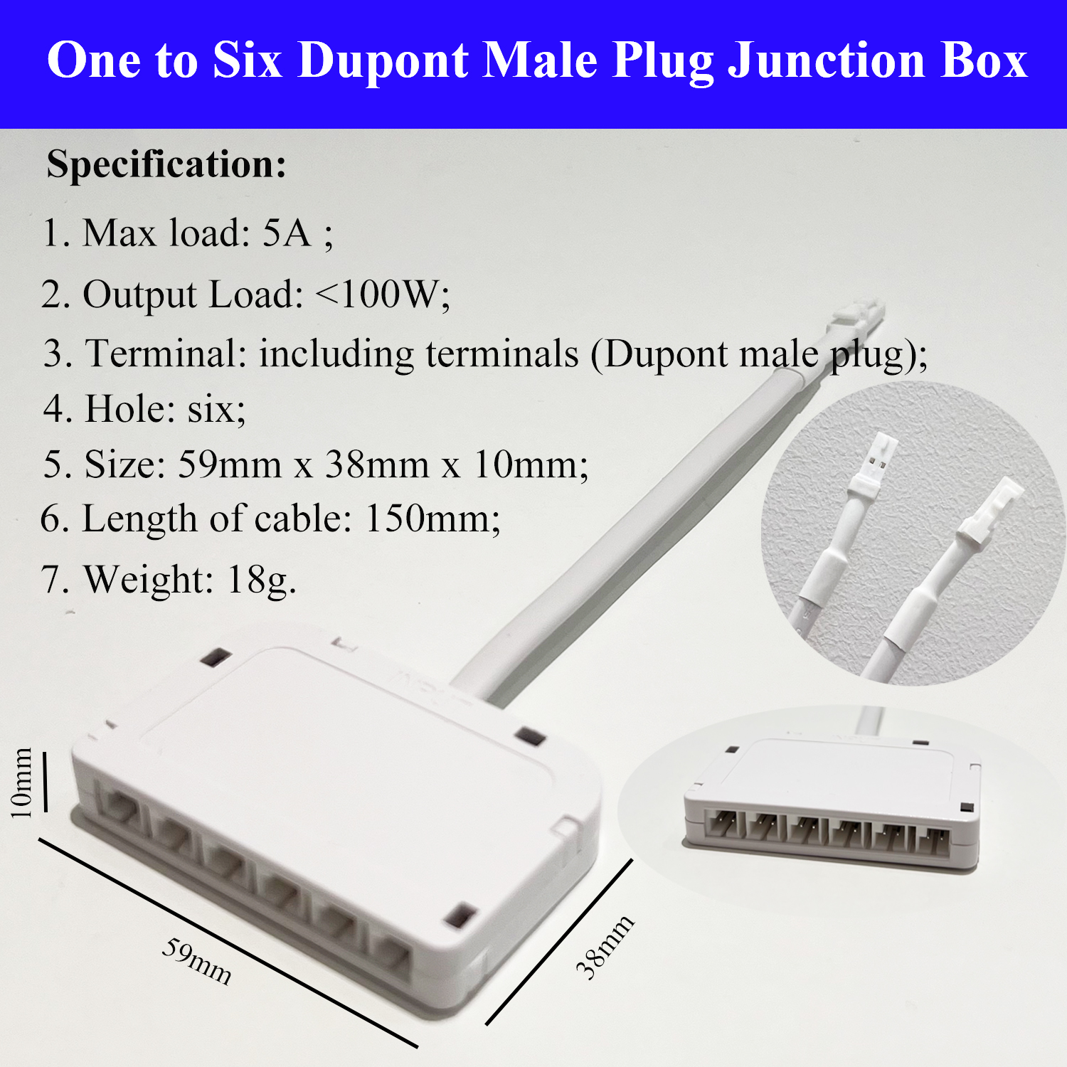 Cable de extensión de luz para armario de cocina, Cable Dupont de 14cm, 30cm y 60cm, enchufe macho a hembra de 2 pines, conectores de luz LED, línea de doble extremo: Oro