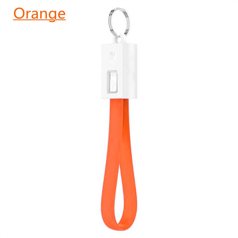 Keychain Micro USB Type C Cable Fast Charger Small Cable For iphone Sumsang Key Chain USBC Short Cabel Mini Cables East to Carry: Orange / 20CM For Type C