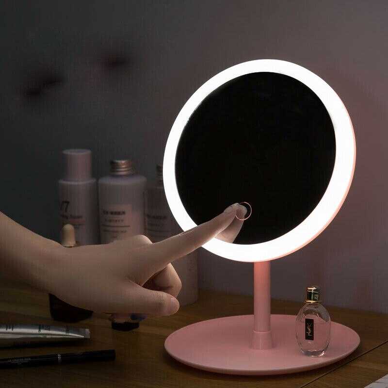 Girls Lighted Makeup Mirror Daylight LED Vanity Bathroom Travel Compact