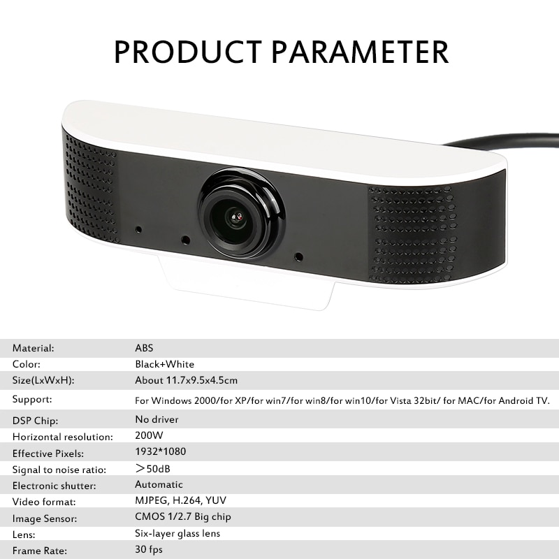 1080P Full HD Webcam Mini USB Web caméra PC Web Cam intégré Microphone numérique pour ordinateur portable vidéo Netmeeting
