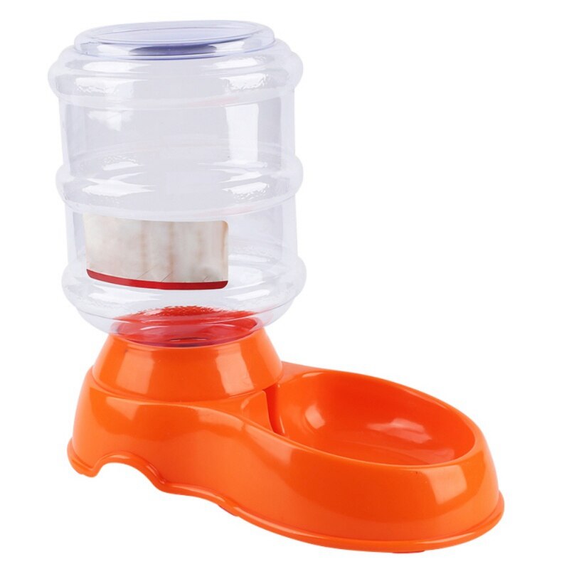 Automatic Eat Drink Supplies Pet Dog Cat Feeder Drinkers Water Dispenser Cat Dog Feeding Drinking Machine Pet Animal No Power: Drinker orange