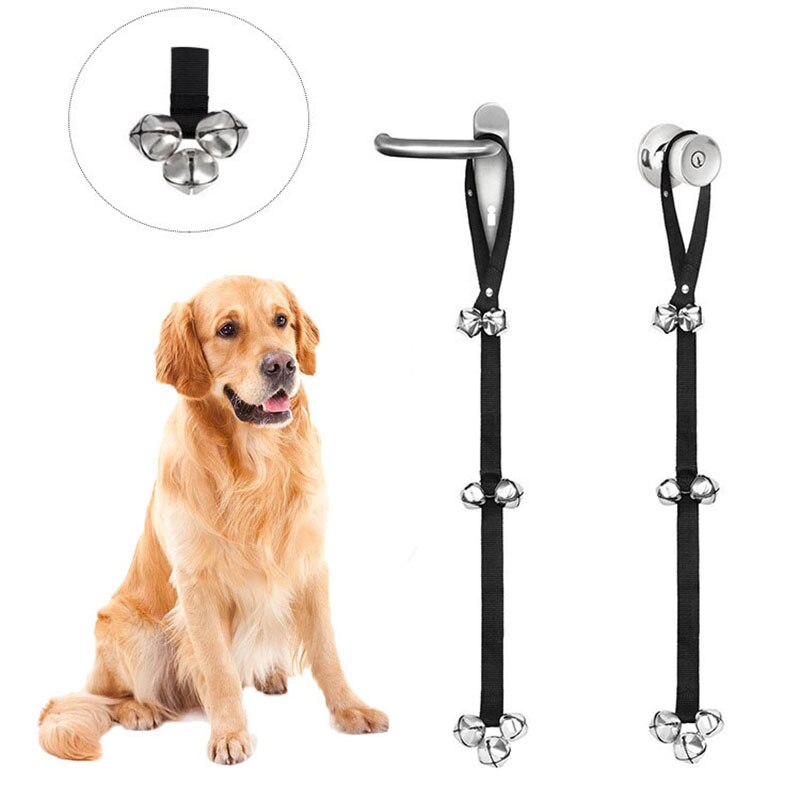 Timbre de perro para entrenamiento de orinal cascabeles ajustables para puerta, para orinal, entrenamiento y limpieza de perros pequeños, medianos y grandes