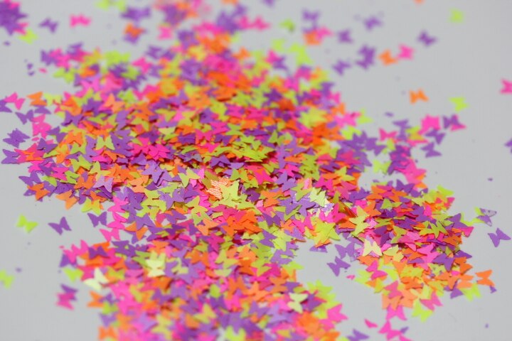 Mixes Solventbestendige Vlinder Glitter Spangles voor nail art en Andere DIY decoratie