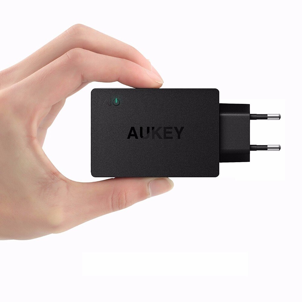Enchufe europeo Original Aukey, carga rápida, PA-Y2 Amp tipo C con carga rápida 3,0, USB Dual Fsat carga