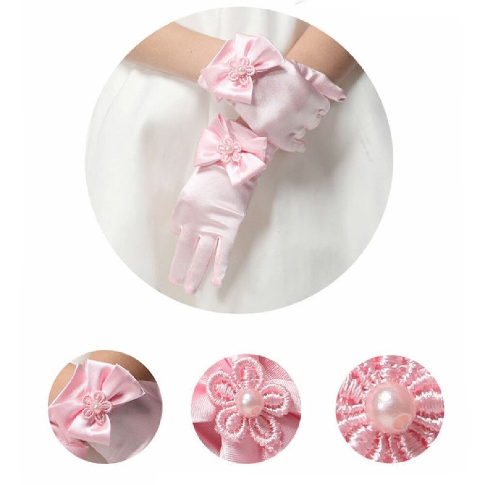 Guantes sin dedos para mujer, accesorios de comunión, 1 par