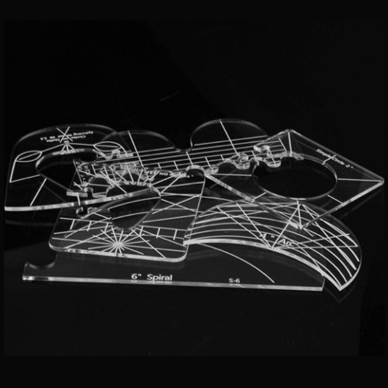 6 Pcs Patchwork Liniaal Set Volledig Transparant Met Gedrukt Meting Diy Patchwork Tekening Heerser NIN668