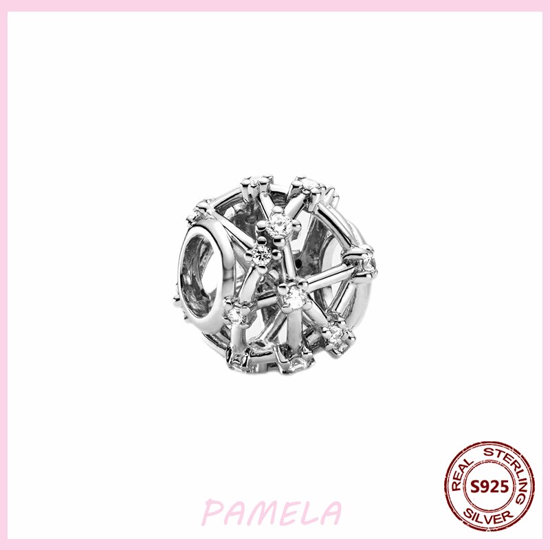 Pamela 925 Sterling silber durchbrochene runde Reize-perlen zum selbermachen für originelle anhänger-armbänder und schmuck für damen: Ybt 123