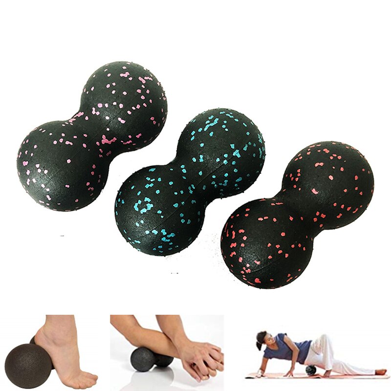 16*8CM Peanut Fitness Massage Ball Set Double Lacrosse Mobility Ball for Myofascial Physical Therapy Deep Tissue Massage