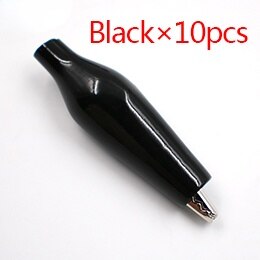 Alligator Clips Electrical Test Lead Roach Clip Test Jumper Wire Connectors Cable Connectors Double-ended Crocodile Clips: Black 10pcs