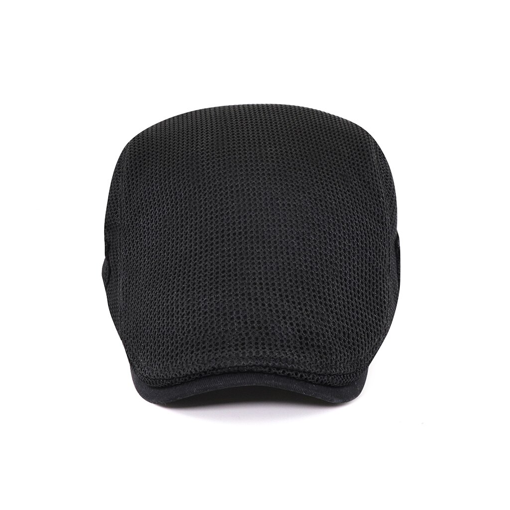 Sommer herre hatte åndbar mesh newsboy kasketter udendørs gorro hombre boina golf hat solid flad kasket til kvinder