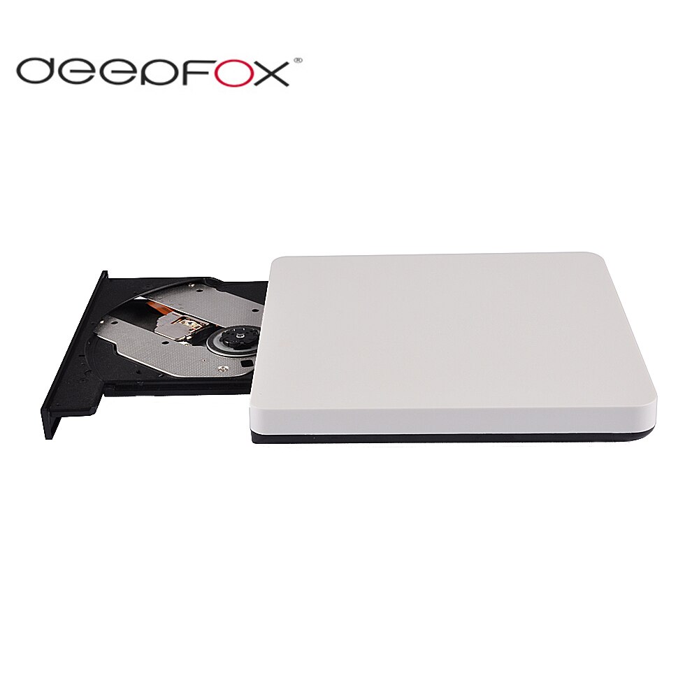 Deepfox-Unidad óptica delgada USB 3,0, unidad externa de DVD, ROM, RW, grabador de CD, para portátil, Netbook, Notebook y PC, color negro