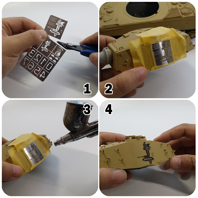 1/35 Israel Bewaffneten Fahrzeug Edelstahl Schablone Schablone Wagen Rügestochen Leckage sprühen Bord sprühen Platten Modell Werkzeuge