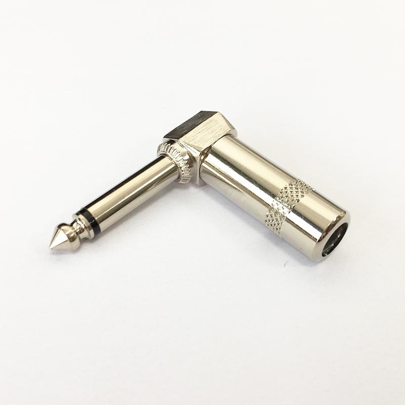 6.35mm male right angle connector mono solding plug 90-degree