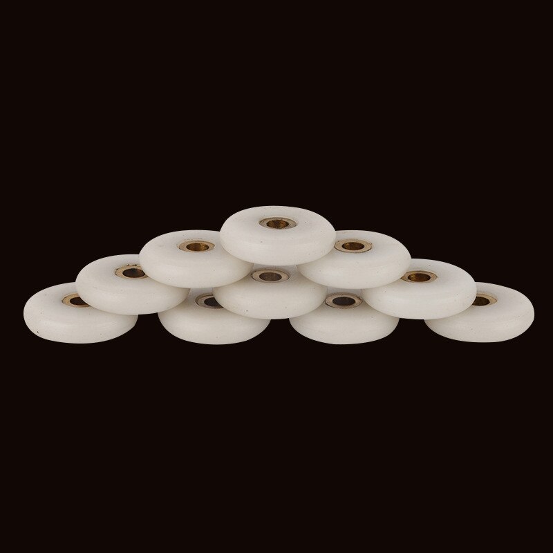 Sujetadores de rodamiento para baño, 8 unids/lote de 23mm/25mm de diámetro, corredor de puerta de ducha deslizante, polea de rodillo, distancia de agujero de 5mm