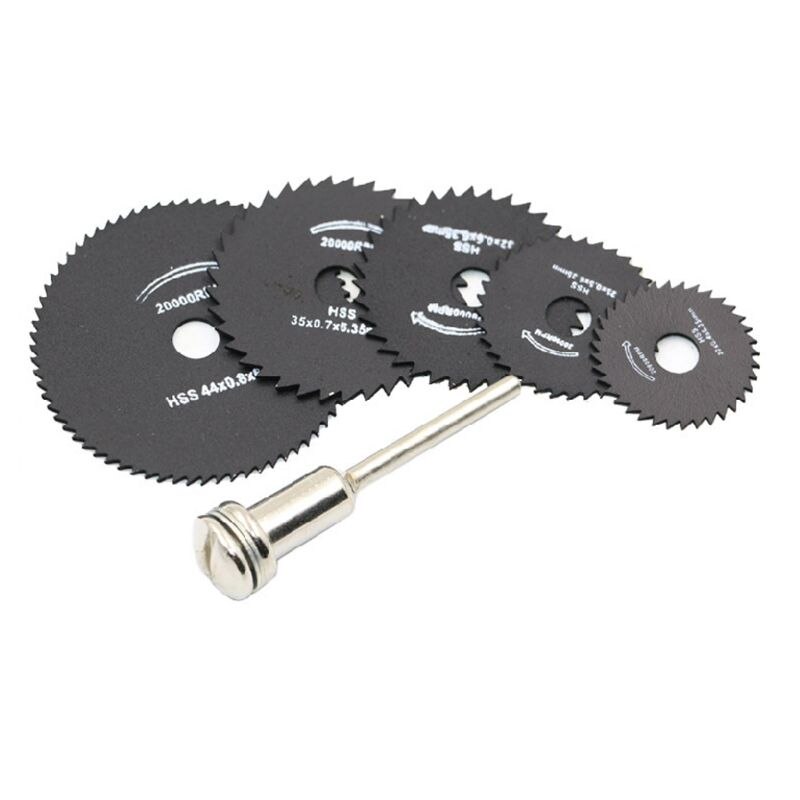 6Pcs Drill Accessories HSS Mini Circular Saw Blades Power Tools Wood Cutting Disc Grinding Wheel Set for Dremel Tools