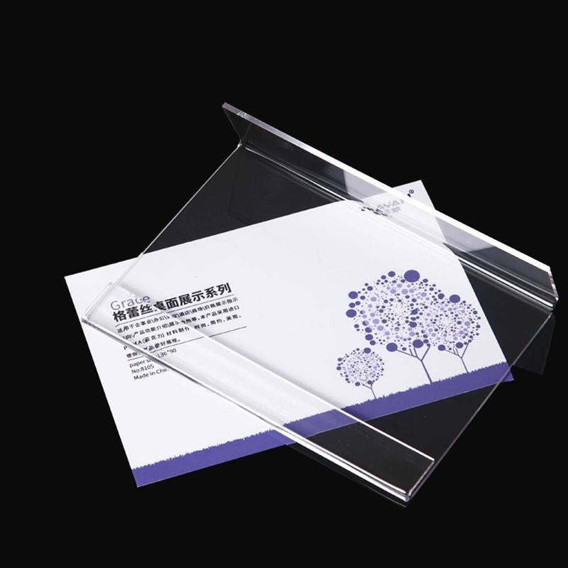 Clear Acrylic Sign Display Stand Table Name Tag Menu Holder Adversting Cards Container Hooder Office