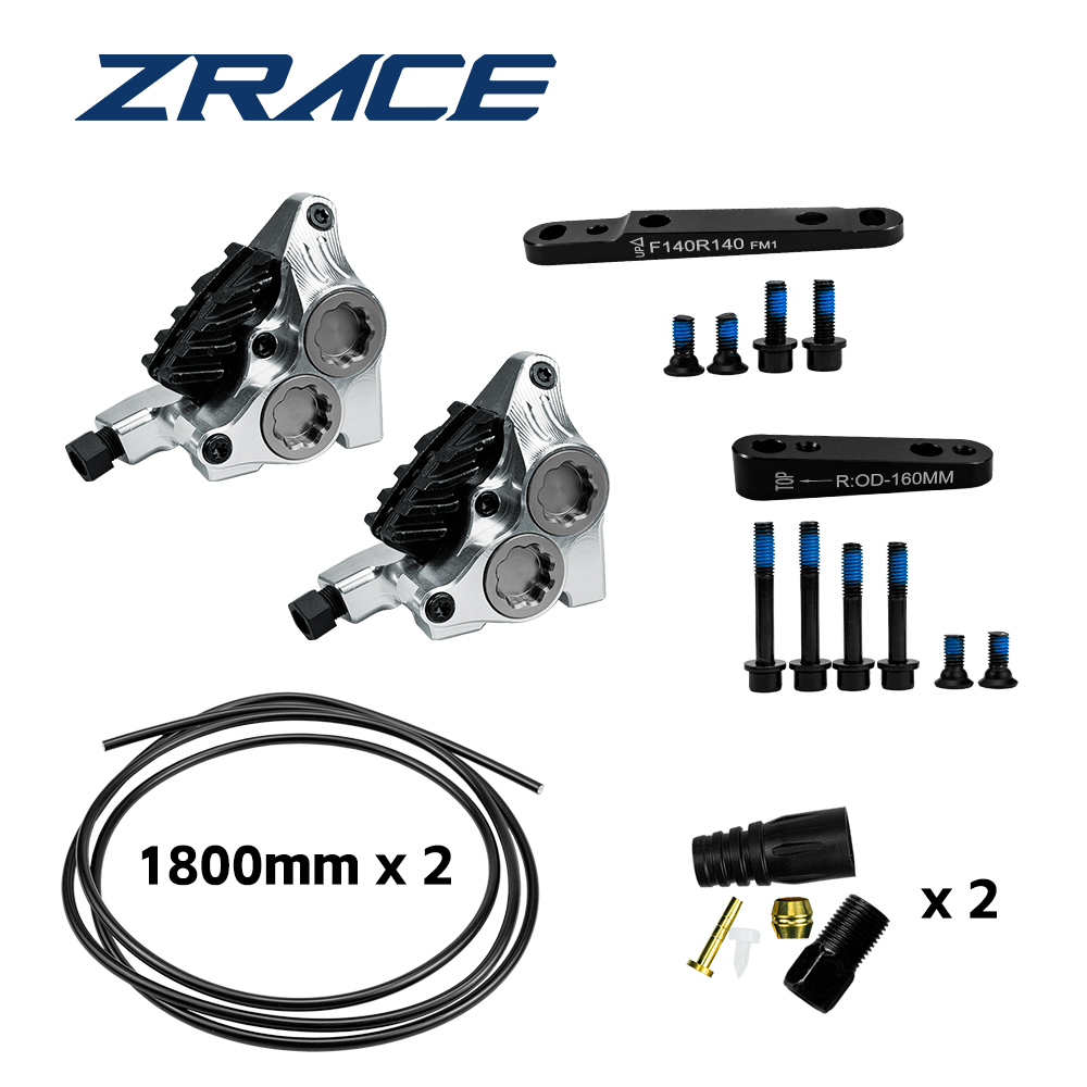 ZRACE XG4 flach montierter Vierkolben-Bremssattel, hydraulischer Straßenbremssattel, Bremsbeläge mit Eistechnik, leicht, CNC