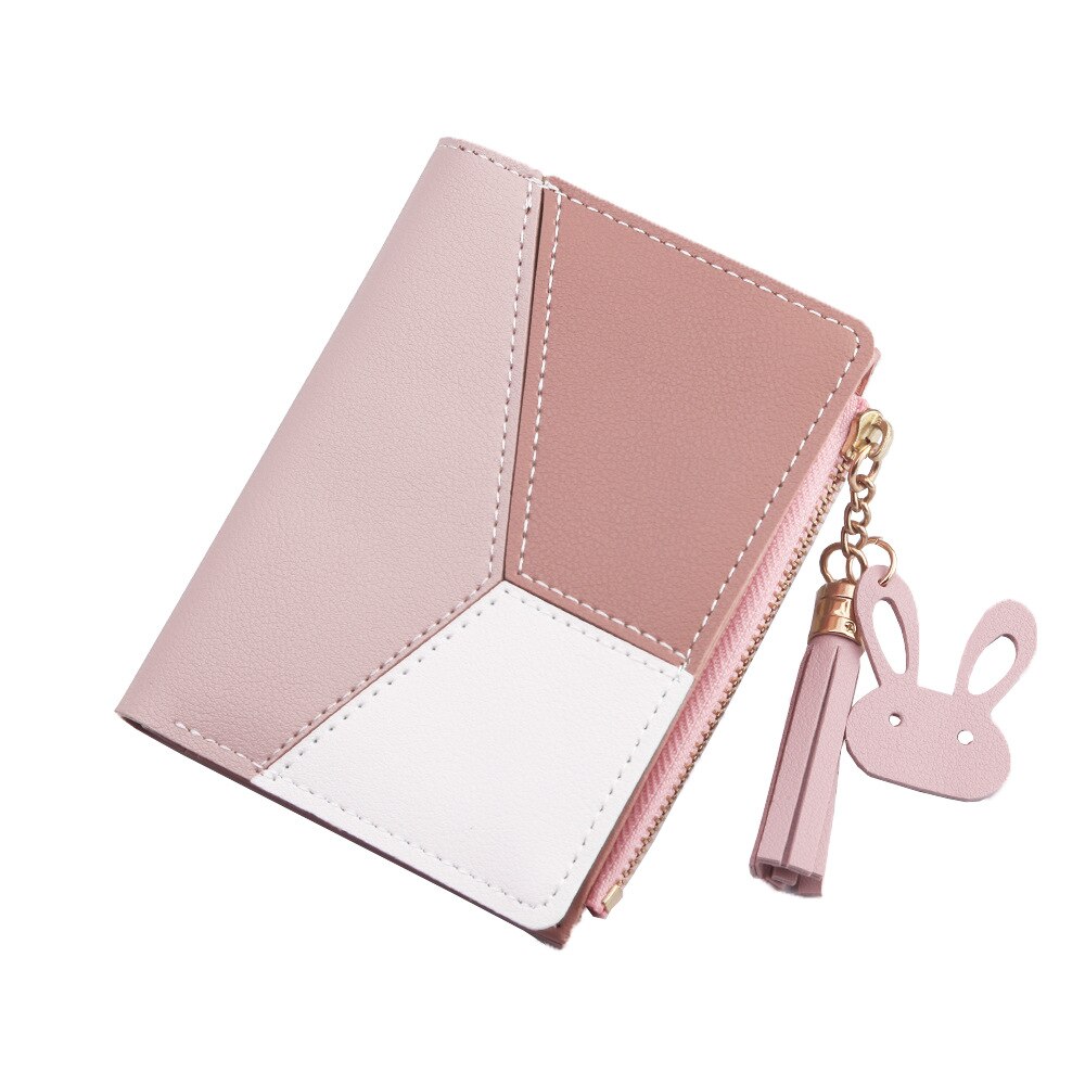 Student style women's wallet Short tassel PU Leather Ladies Purse Coin Pocket with zipper Card Holder Female Wallet carteira