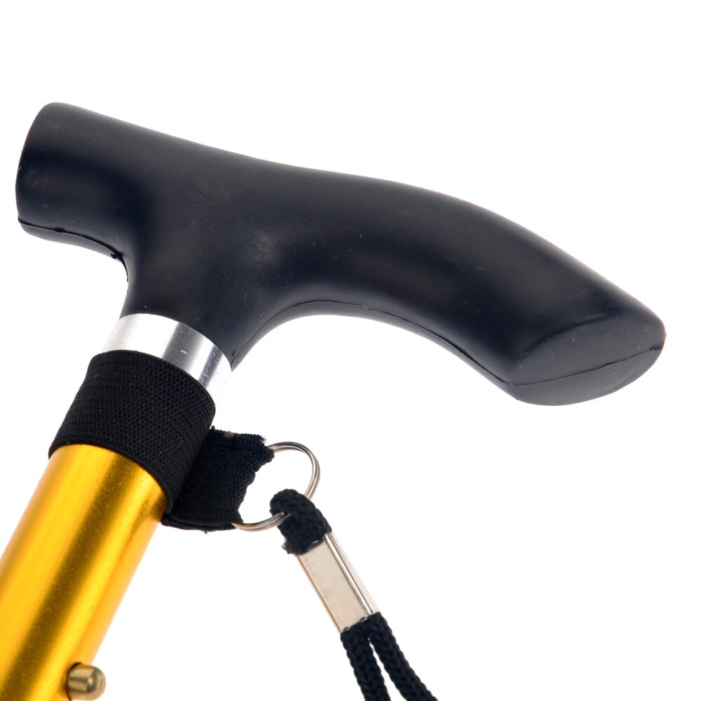 Non-slip Adjustable Height Aluminum Alloy Folding Walking Stick Cane Travel Crutch Alpenstock (Silver)